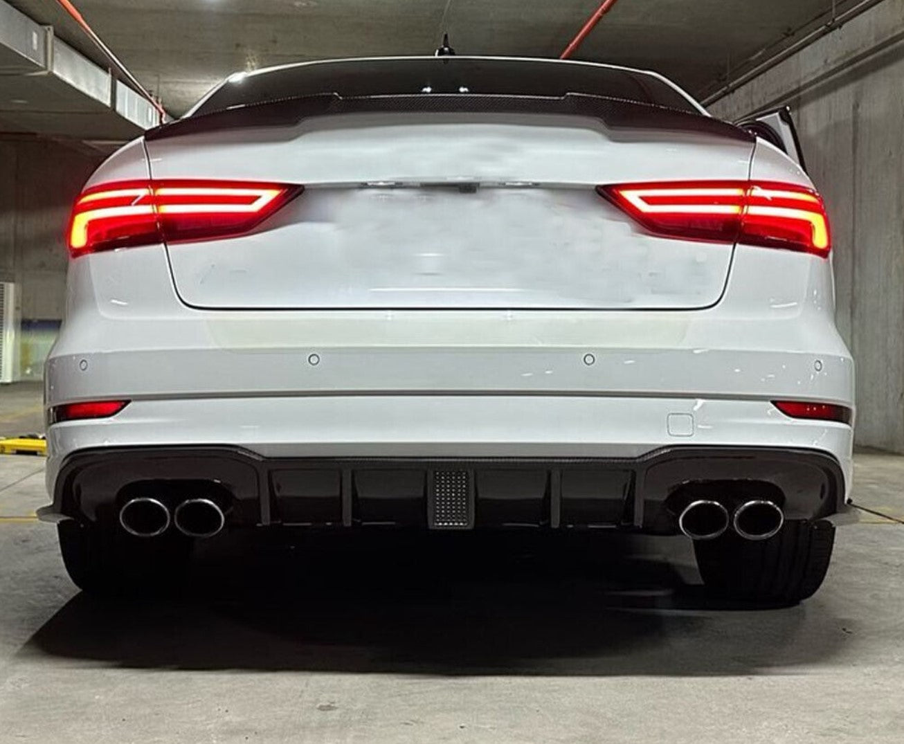 Carbon Fiber F1 LED Rear Diffuser - Audi RS3 (2017-2019)