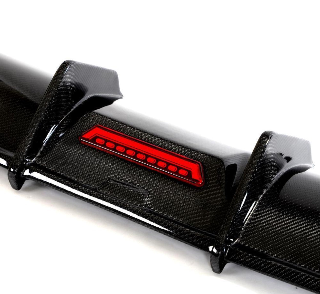 Carbon Fiber K Style LED Rear Diffuser - Audi A4 B9 Sedan (2017-2019)