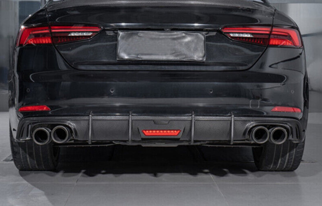 Carbon Fiber F1 LED K Style Rear Diffuser - Audi A5 S-Line / S5 B9 Coupe (2017-2019)