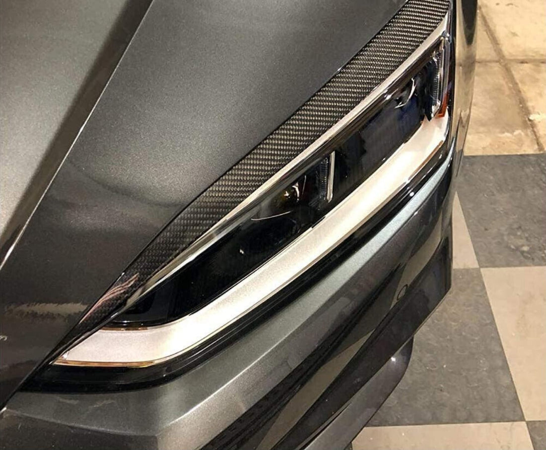 Carbon Fiber Headlight Eyelid Eyebrow - Audi A5 S5 RS5 B9 (2018-2024)