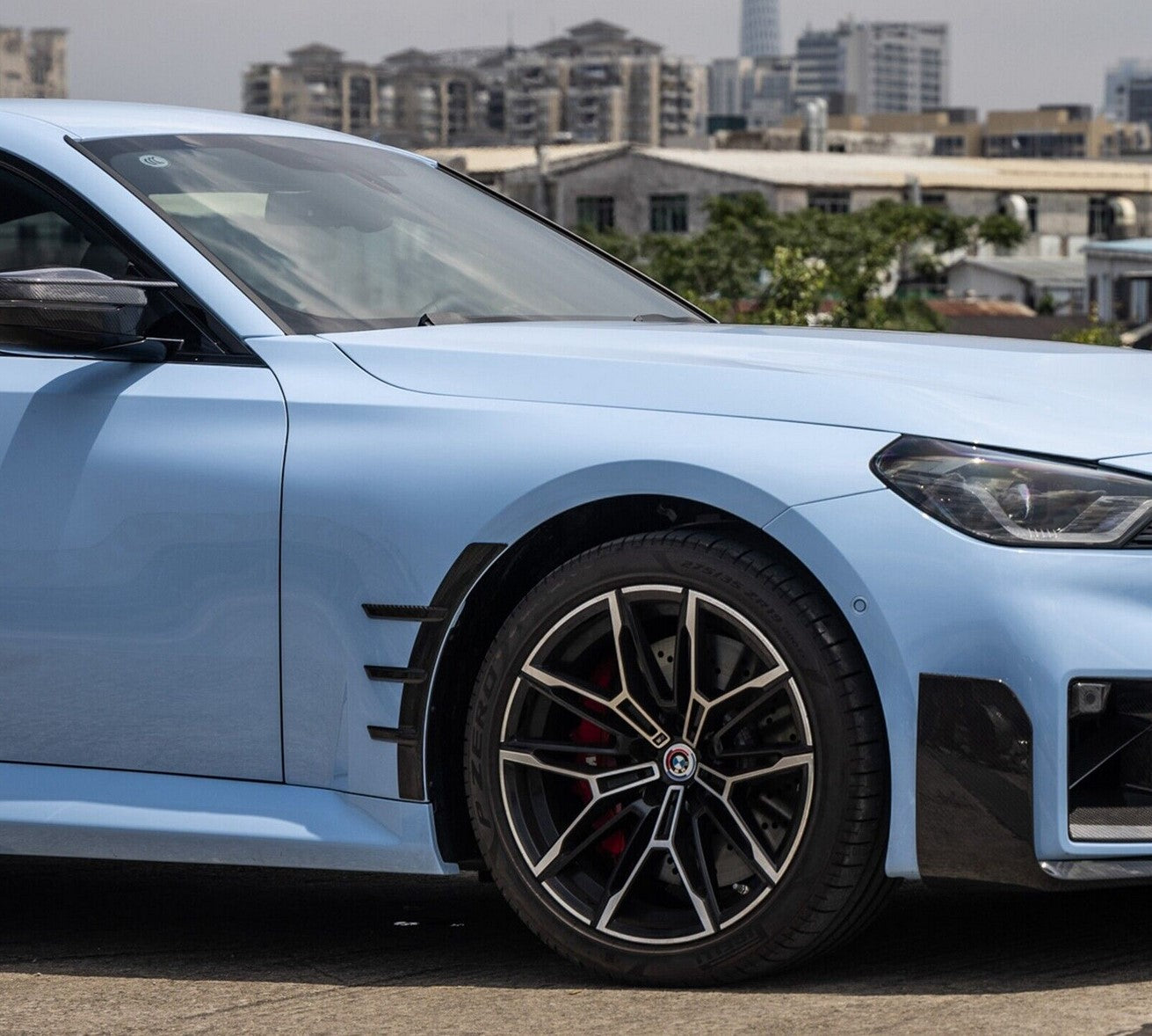 Carbon Fiber M Performance Style Front Fender Spats Trim - BMW G87 M2