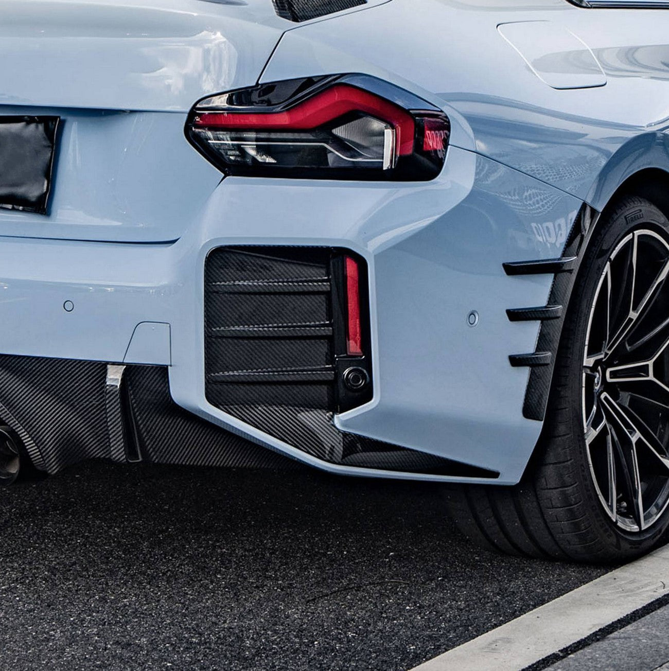 Carbon Fiber Rear Side Vent Trim Canard - BMW G87 M2