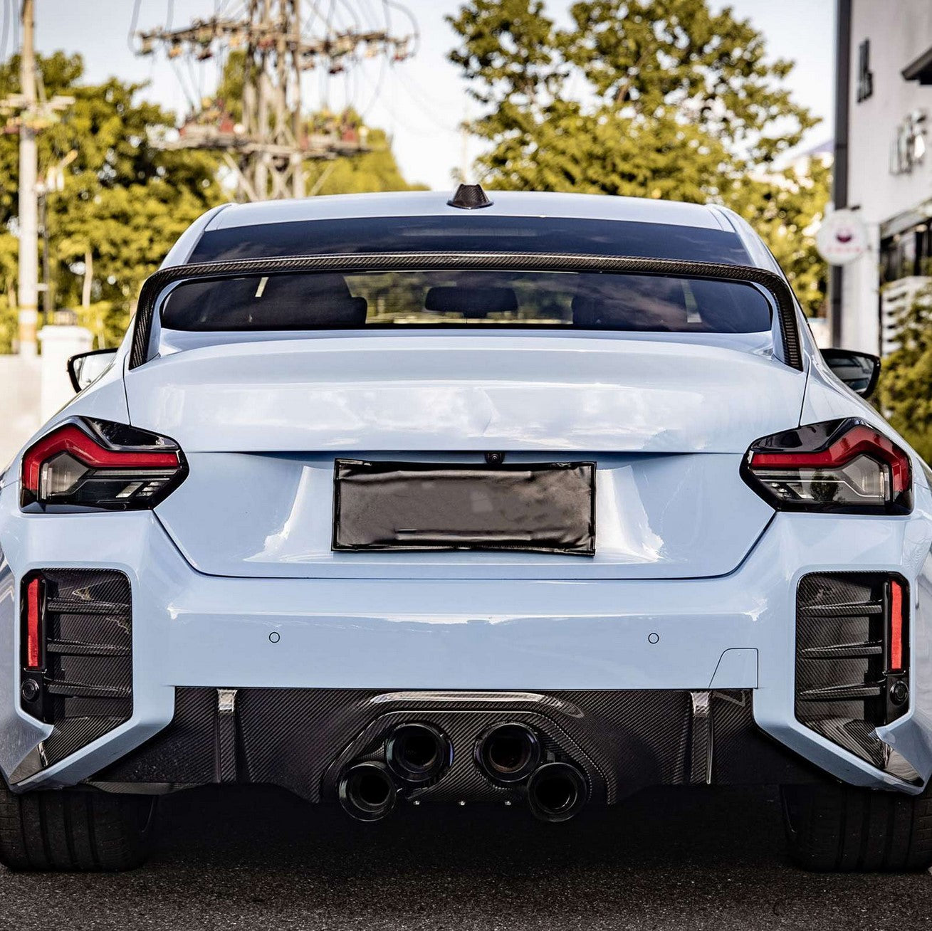 Carbon Fiber Rear Side Vent Trim Canard - BMW G87 M2