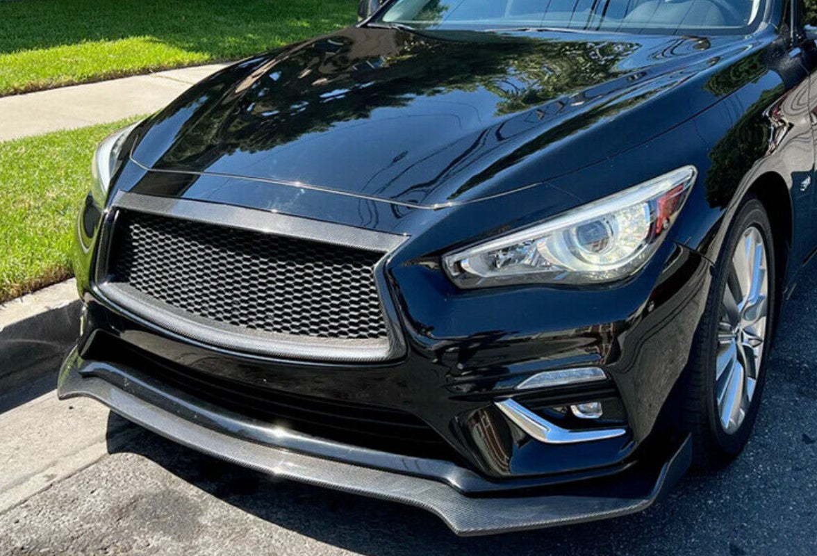 Carbon Fiber Front Grille Trim Cover - Infiniti Q50 (2018-2024)