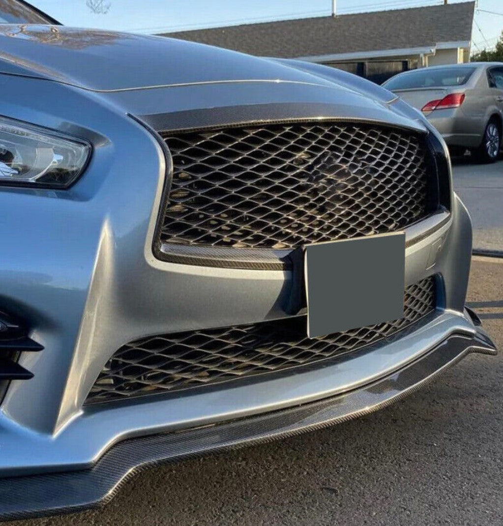 Carbon Fiber Front Grille Trim Cover - Infiniti Q50 (2018-2024)