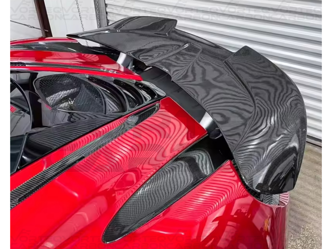 Carbon Fiber R Style High Kick Rear Spoiler Wing - McLaren 720S