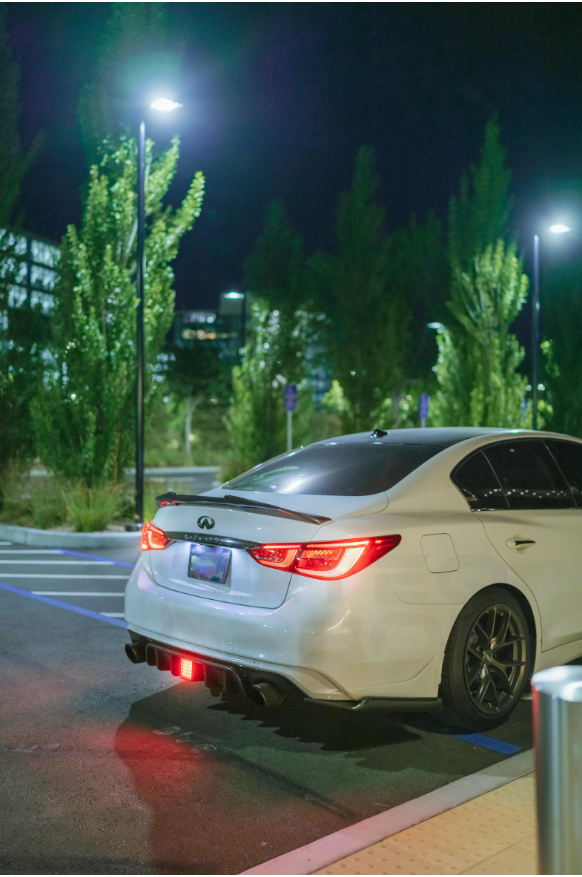 Carbon Fiber Trunk Spoiler PSM High Kick Style - Infiniti Q50
