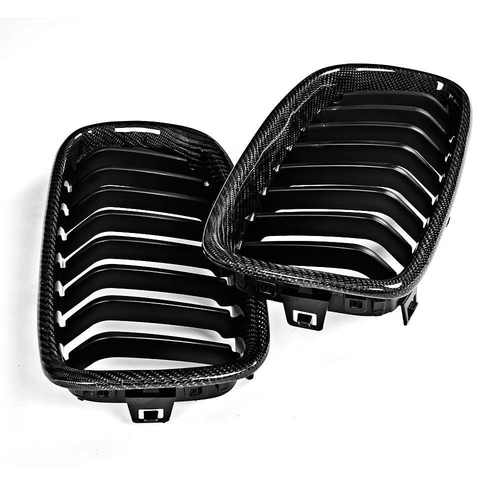 Carbon Fiber Front Kidney Grilles (Single Slat) - BMW F30 F31