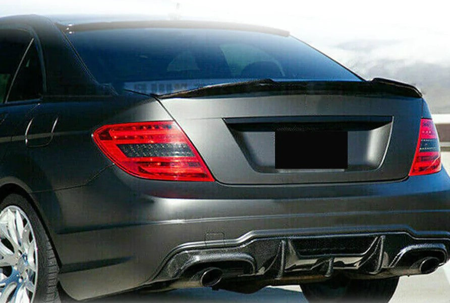 Carbon Fiber Trunk Spoiler PSM High Kick - Mercedes W204 C250 C300 C63 AMG