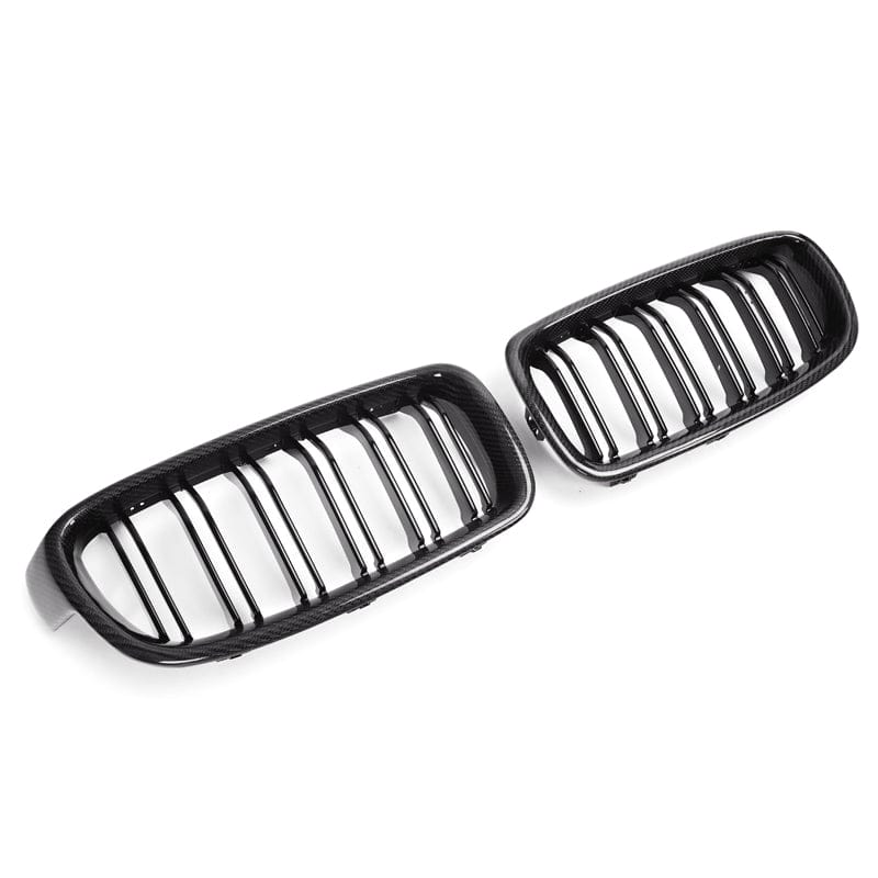 Carbon Fiber Front Kidney Grilles (Dual Slat) - BMW F30 F31