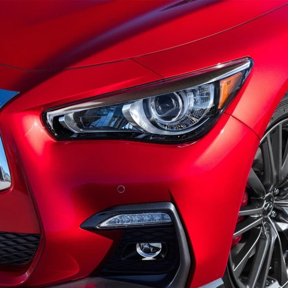 Carbon Fiber Headlight Eyelid Eyebrow - Infiniti Q50