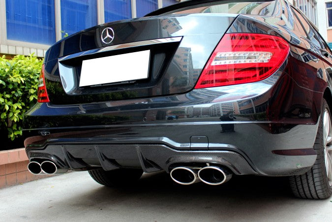 Carbon Fiber Performance Rear Diffuser (V1) - Mercedes W204 C63 AMG