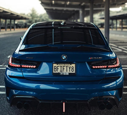 Carbon Fiber M Performance LED Rear Diffuser 3 Piece - BMW G20 M340i