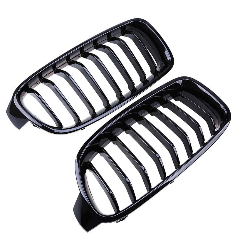 Gloss Black Front Kidney Grilles (Single Slat) - BMW F32 F33 F36