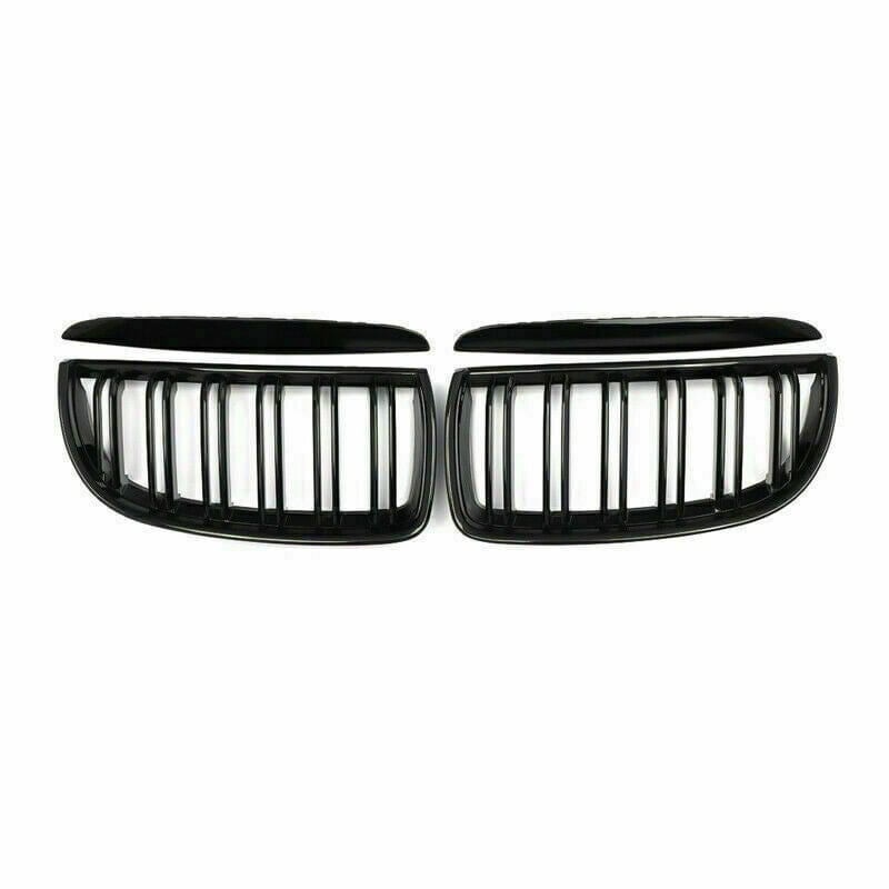 Gloss Black Front Kidney Grilles (Dual Slat) - BMW E90 E91