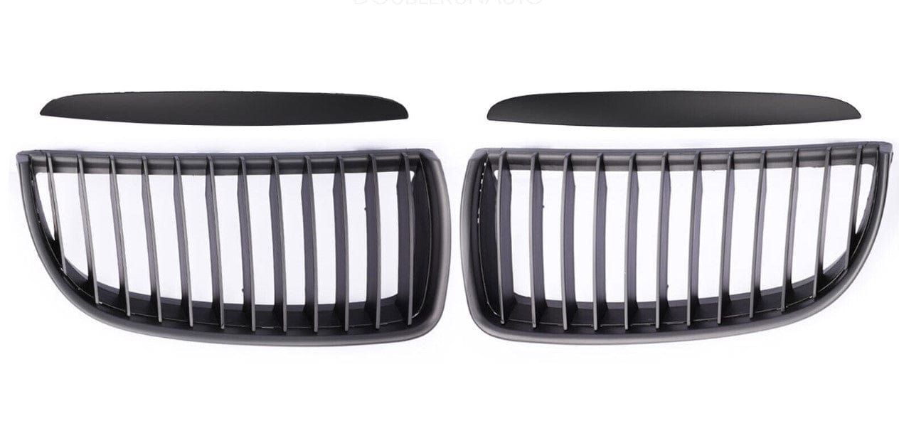 Gloss Black Front Kidney Grilles (Single Slat) - BMW E90 E91