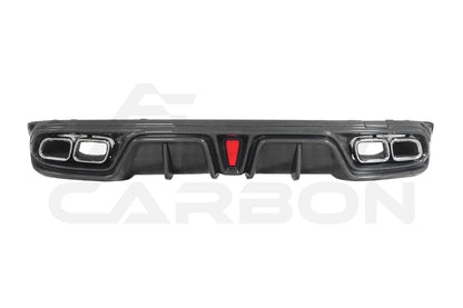 Carbon Fiber I Style Rear Diffuser w/ Reflectors &amp; Exhaust Tips - Mercedes Benz AMG GT50 GT53 GT43 4 Door Coupe X290 (2019-2024)