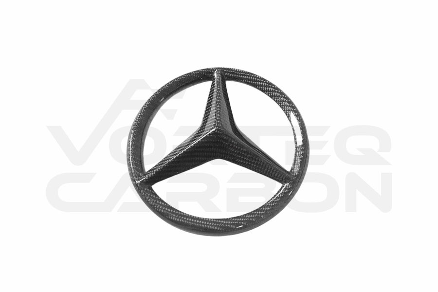 Carbon Fiber Grill Logo Cover - Mercedes Benz W205 C63/S AMG Coupe (2015-2018)