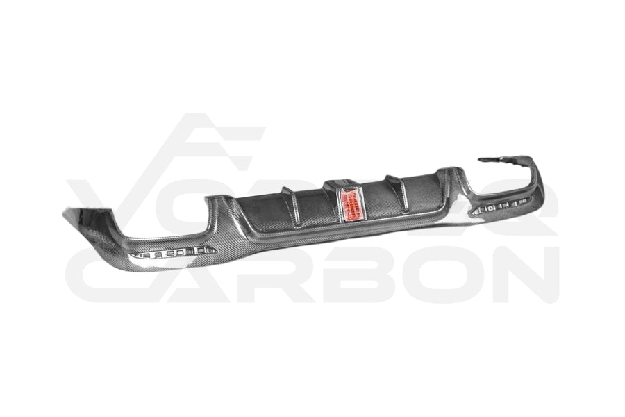 Carbon Fiber B Style Rear Diffuser w/ LED &amp; Exhaust Tips - Mercedes Benz S63 W222 Sedan (2017-2020)