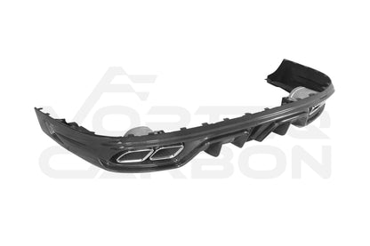 Carbon Fiber I Style Rear Diffuser w/ Reflectors &amp; Exhaust Tips - Mercedes Benz AMG GT50 GT53 GT43 4 Door Coupe X290 (2019-2024)
