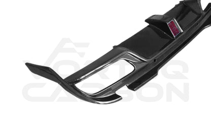 Carbon Fiber Rear Diffuser w/ LED &amp; Rear Canards - Mercedes Benz W205 C63/S AMG Sedan (2015-2021)