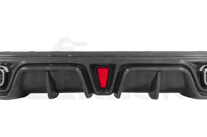 Carbon Fiber I Style Rear Diffuser w/ Reflectors &amp; Exhaust Tips - Mercedes Benz AMG GT50 GT53 GT43 4 Door Coupe X290 (2019-2024)