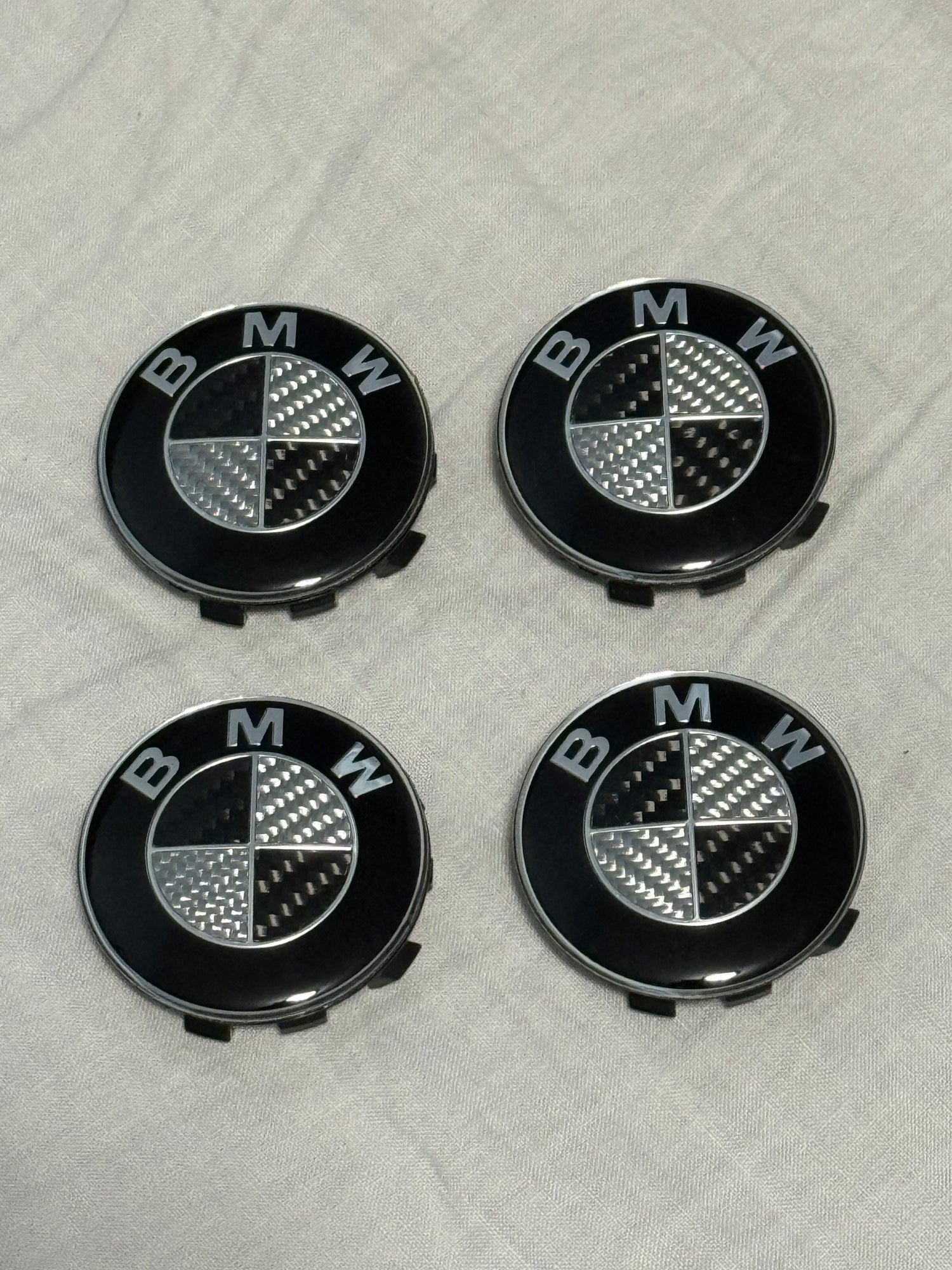 BMW Black &amp; White Carbon Fiber Emblem Replacement Set (7 Piece)