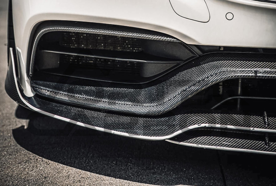 Carbon Fiber B Style Front Lip Mercedes Benz W205 C63/S AMG Sedan (2015 2021) 2
