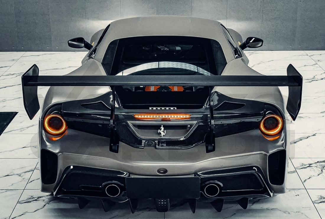 Carbon Fiber CEM Style Big Wing Ferrari 488 GTB &amp; Spyder (2015 2020).