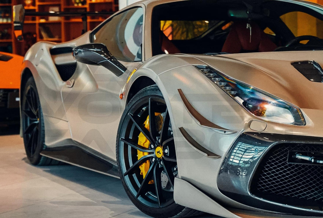 Carbon Fiber CEM Style Side Skirts Ferrari 488 GTB &amp; Spyder (2015 2020)
