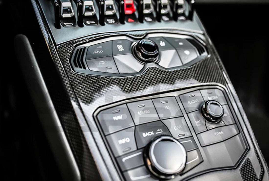 Carbon Fiber Center Console Trim Lamborghini Huracan LP580 LP610 (2015 2020)