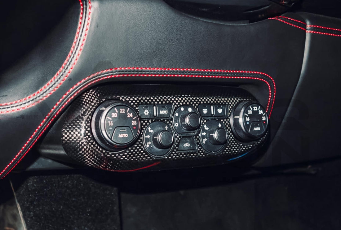 Carbon Fiber Climate Control Panel Cover Ferrari 458 Coupe / Spyder / Speciale (2010 2015)
