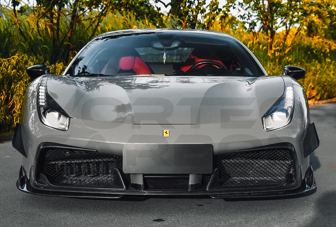 Carbon Fiber I Style Front Lip Ferrari 488 GTB/Spyder (2015 2020).