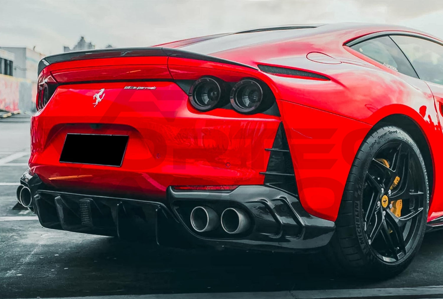 Carbon Fiber M Style Rear Diffuser w/ LED Light Ferrari 812 Superfast (2018 UP)