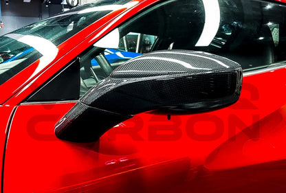 Carbon Fiber Mirror Housing &amp; Base Replacement Ferrari 488 GTB/Spyder (2015 2020)