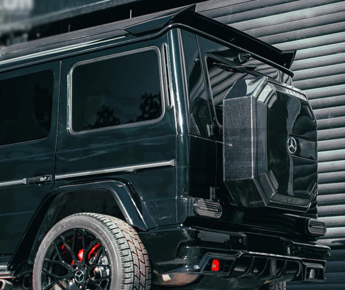 Carbon Fiber Spare Tire Full Cover Replacement Mercedes W463 G Class Wagon (2006 2018).