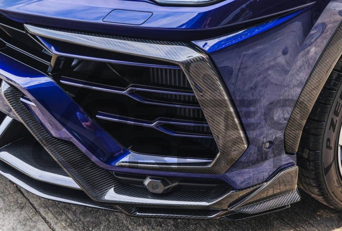 Carbon Fiber T Style Front Upper Lower Lip Splitter Lamborghini Urus.