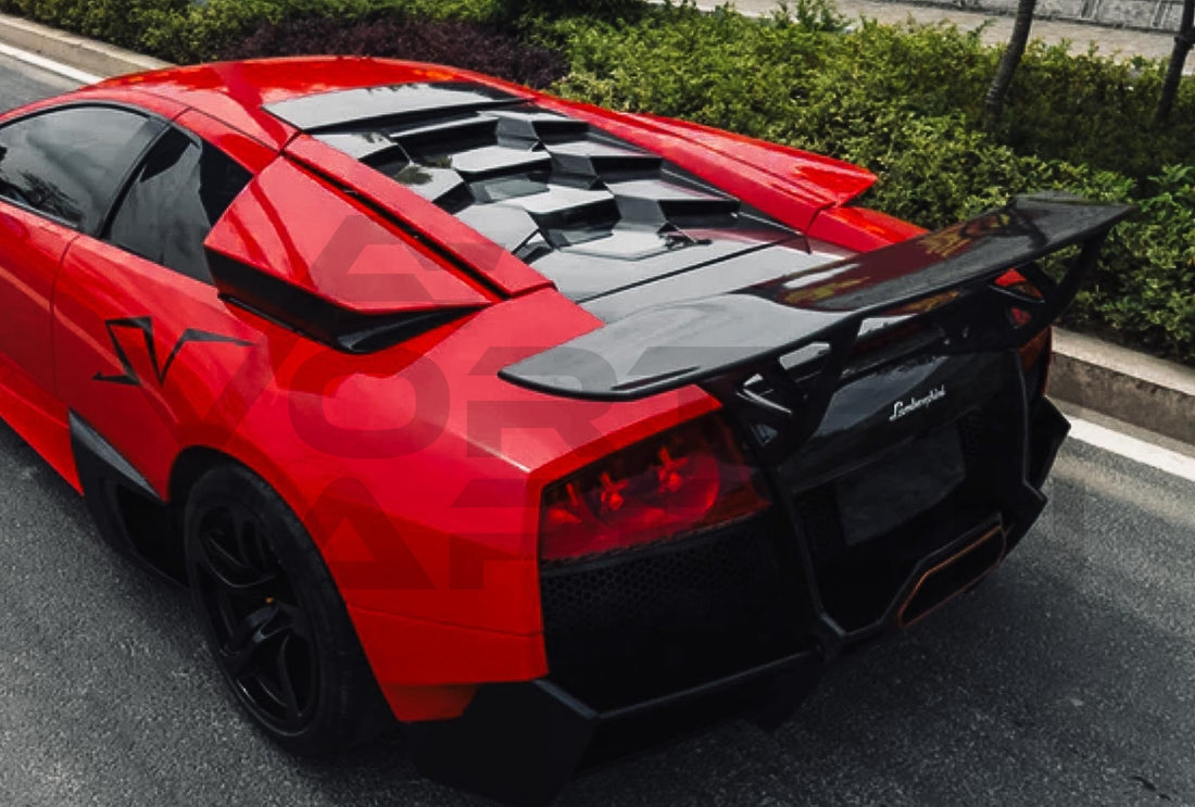 Partial Carbon Fiber SV Style Rear Bumper &amp; Wing Lamborghini Murcielago (2001 2010).