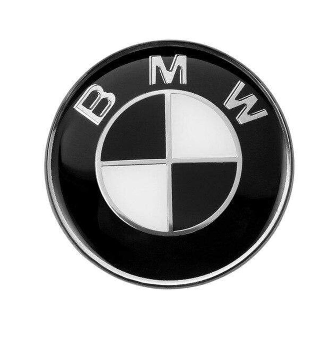 BMW Black &amp; White Wheel Emblem Replacement Set (4 Piece)