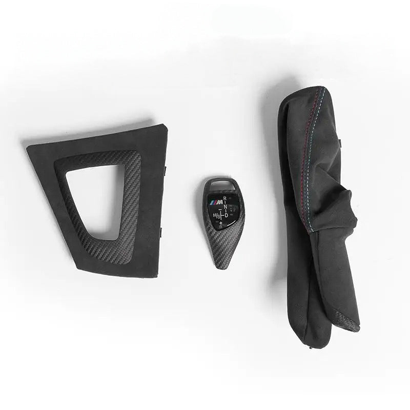 Matte Carbon Fiber &amp; Alcantara Center Console Trim Set (3 Pieces) - BMW 3 Series &amp; 4 Series (F30 / F32 / F36)