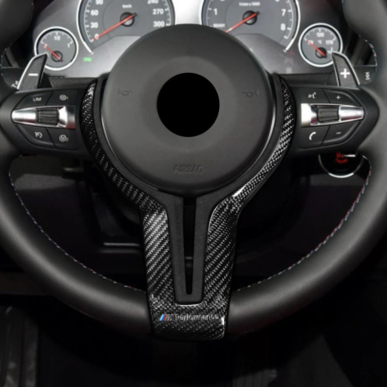 BMW カーボンステアリングトリム F80 M3 F82 M4 BMW F80 F82 F83 M3 M4用 M Performance カーボン アルカンタラ