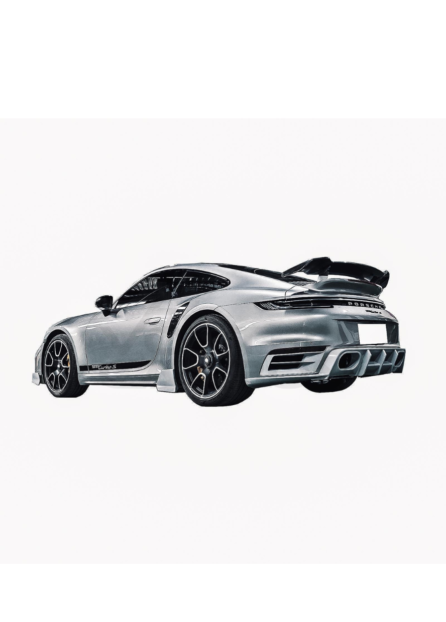Carbon Fiber B Style Rear Diffuser - Porsche 992 911 Turbo S (2019-2022)