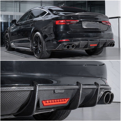 Carbon Fiber F1 LED K Style Rear Diffuser - Audi A5 S-Line / S5 B9 Coupe (2017-2019)