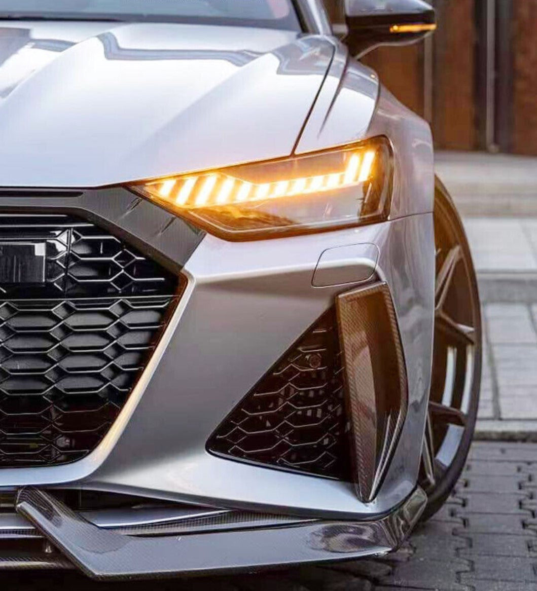 Carbon Fiber Front Side Air Scoop Vents - Audi RS6 C8 Avant (2019-2023)