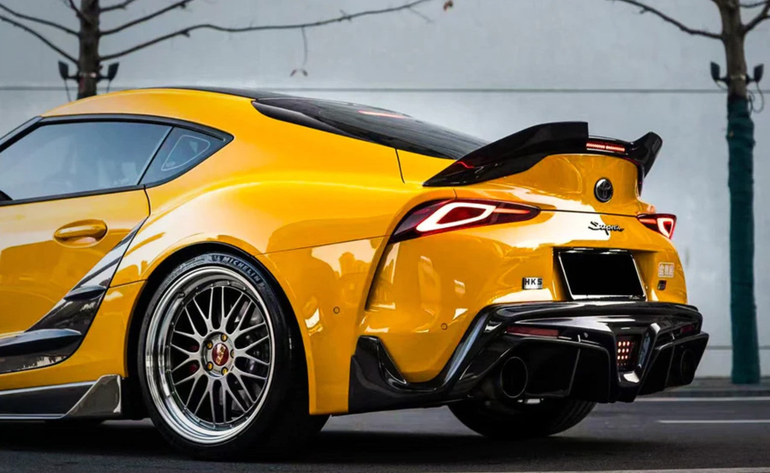 Carbon Fiber LED Trunk Spoiler BKSS High Kick Style Toyota Supra A90