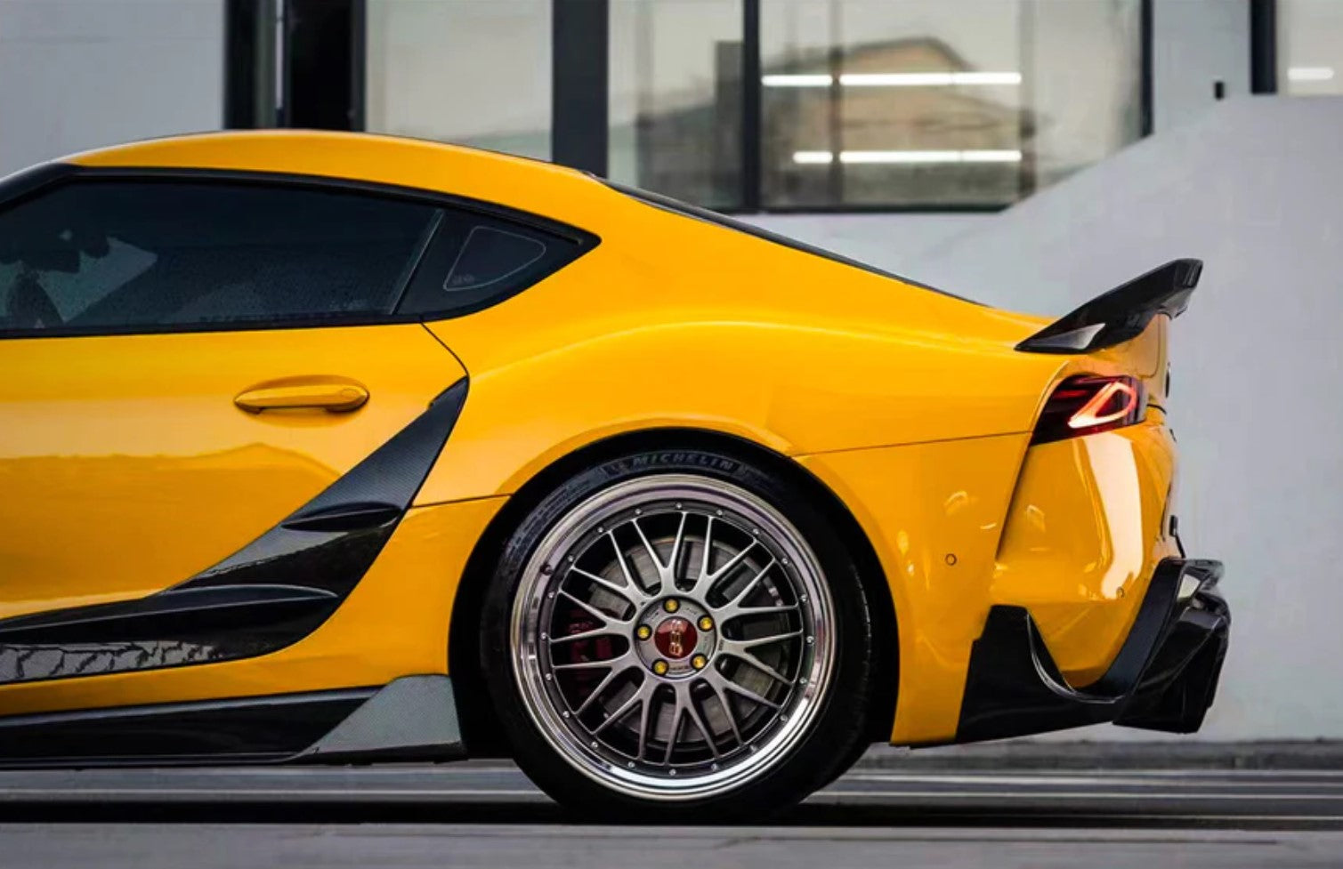 Carbon Fiber LED Trunk Spoiler BKSS High Kick Style Toyota Supra A90