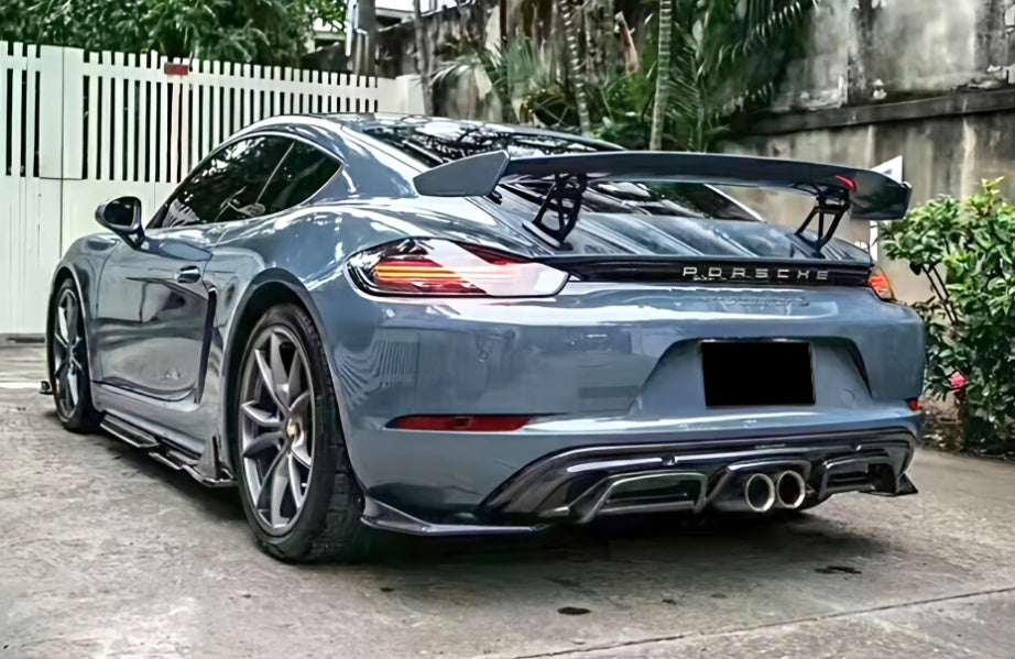 Carbon Fiber AM Style Rear Diffuser - Porsche 718 Cayman/Boxster (2016-2023)