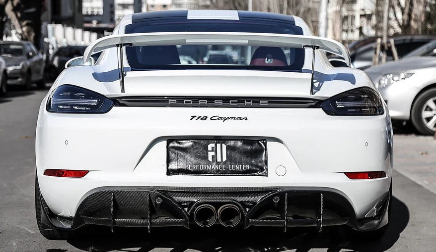 Carbon Fiber BKSS Style Rear Diffuser - Porsche 718 Cayman/Boxster (2016-2023)