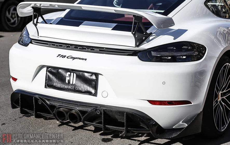 Carbon Fiber BKSS Style Rear Diffuser - Porsche 718 Cayman/Boxster (2016-2023)