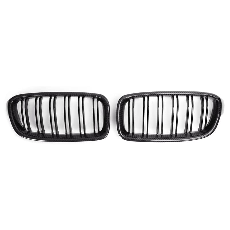Carbon Fiber Front Kidney Grilles (Dual Slat) - BMW F32 F33 F36